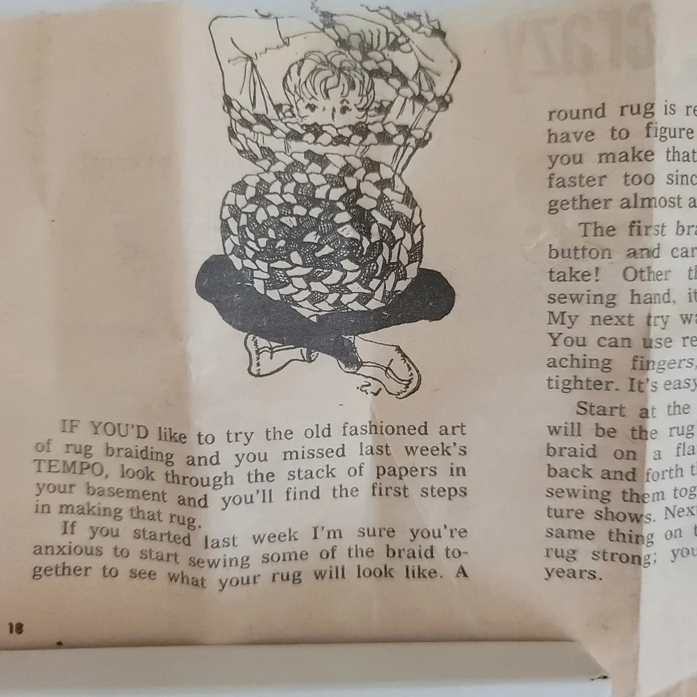 60s NOS Le-sure Braid Kit for Making Reversible Braided Rugs - Complete